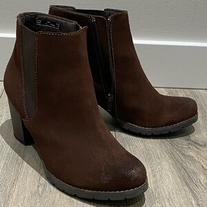 Clarks Dark Brown Ankle Booties